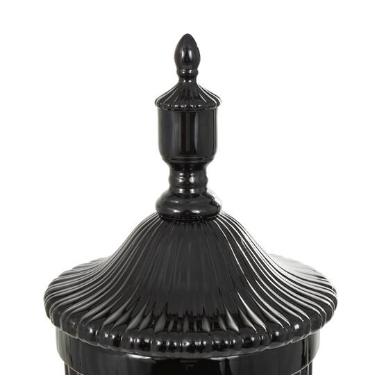 Black Ceramic Decorative Jar